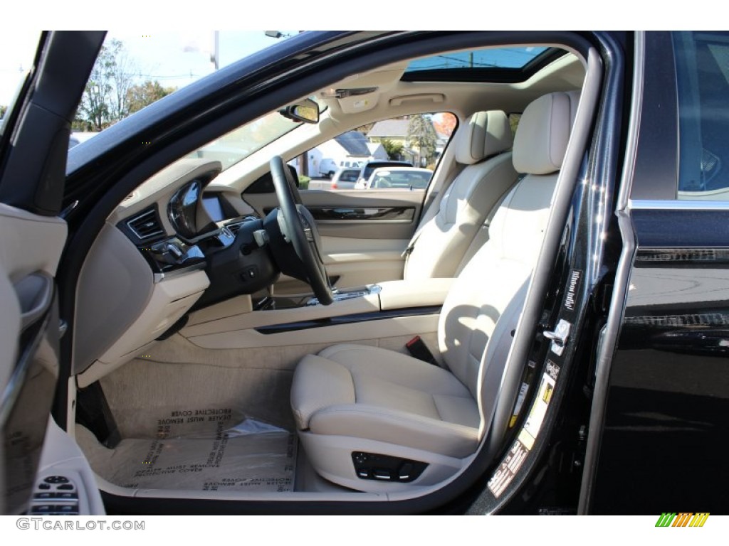 Oyster Nappa Leather Interior 2010 BMW 7 Series 750Li xDrive Sedan Photo #56185079