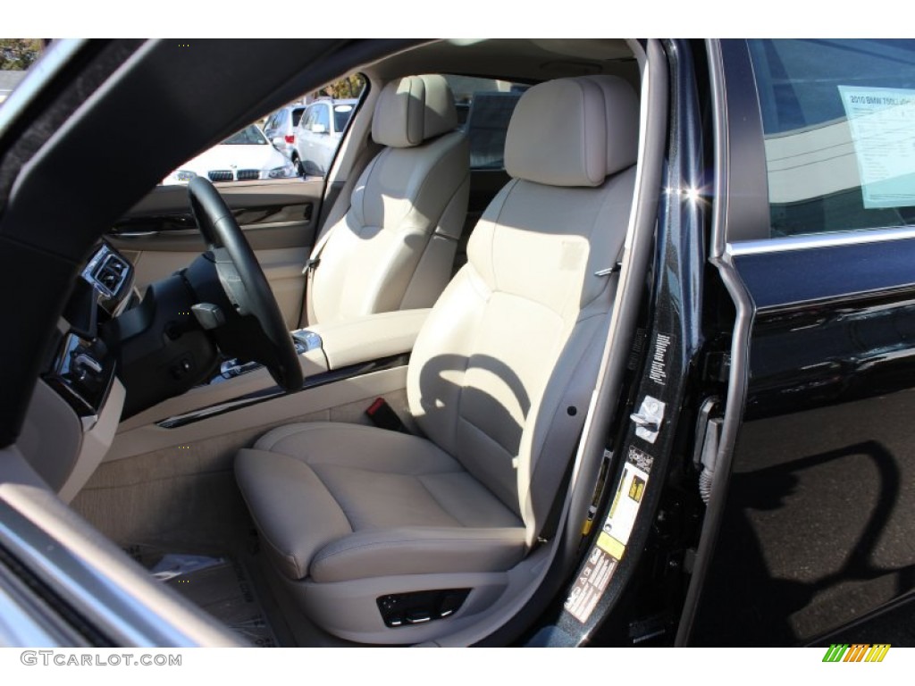 Oyster Nappa Leather Interior 2010 BMW 7 Series 750Li xDrive Sedan Photo #56185082
