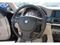 Oyster Nappa Leather Steering Wheel Photo for 2010 BMW 7 Series #56185088