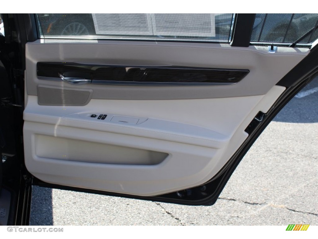 2010 BMW 7 Series 750Li xDrive Sedan Oyster Nappa Leather Door Panel Photo #56185115
