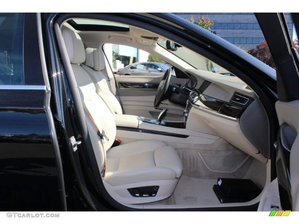 Oyster Nappa Leather Interior 2010 BMW 7 Series 750Li xDrive Sedan Photo #56185127