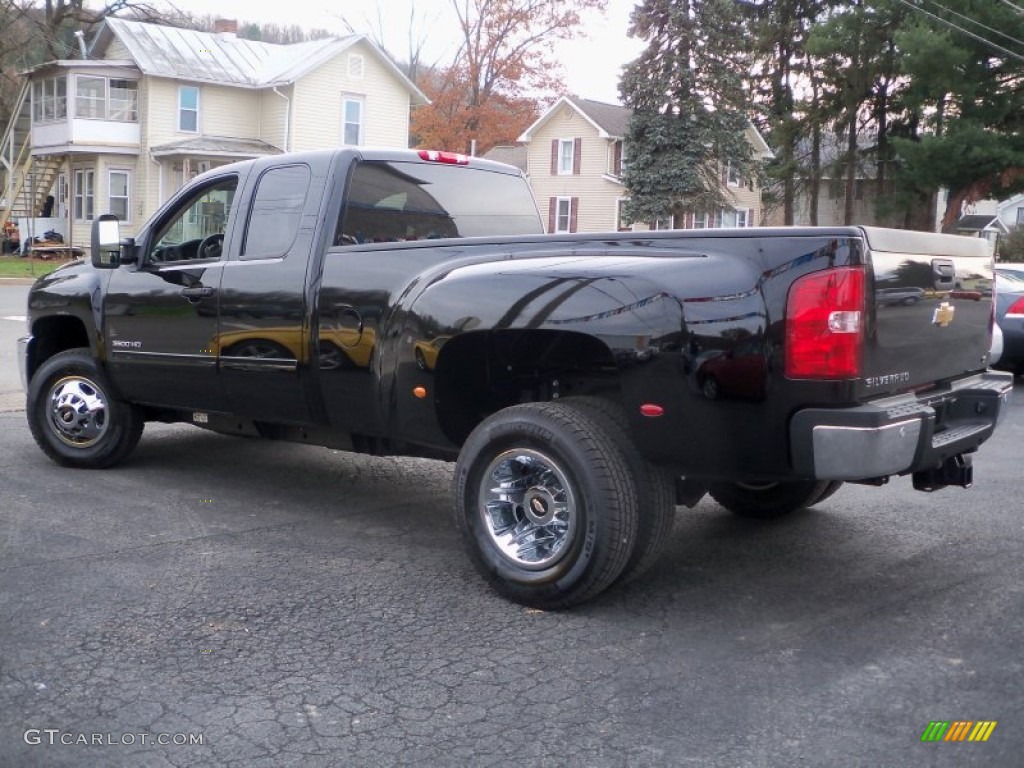 Black 2011 Chevrolet Silverado 3500HD LT Extended Cab 4x4 Dually Exterior Photo #56186183