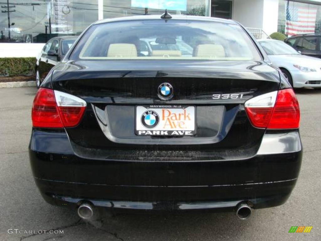 2008 3 Series 335i Sedan - Jet Black / Beige photo #7