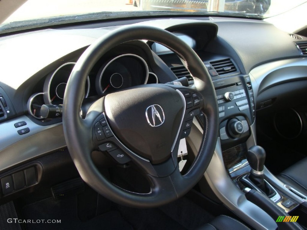 2010 Acura TL 3.7 SH-AWD Ebony Steering Wheel Photo #56192453
