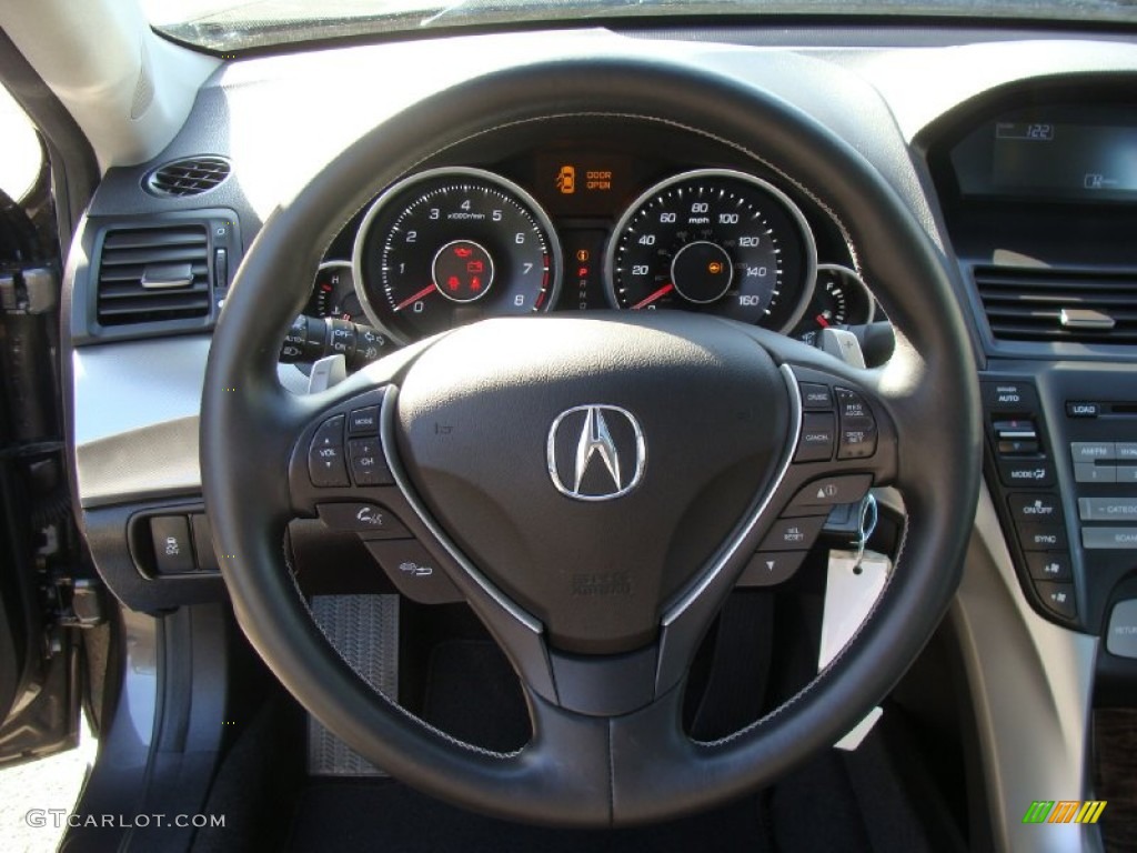 2010 Acura TL 3.7 SH-AWD Ebony Steering Wheel Photo #56192471