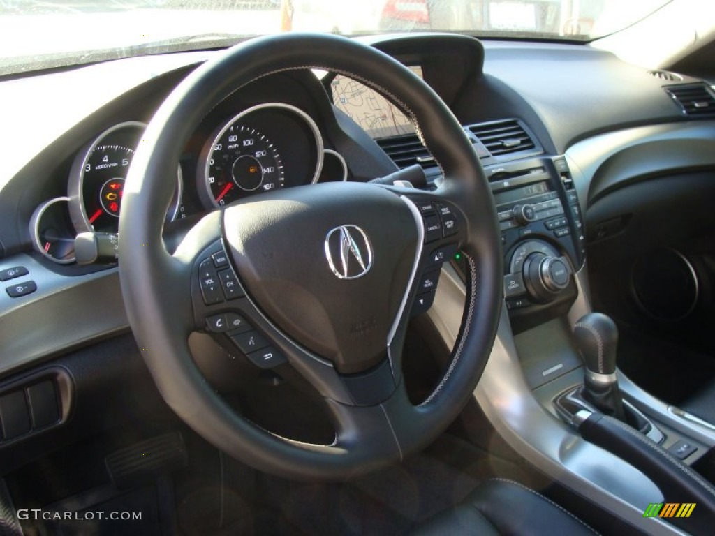 2011 Acura TL 3.7 SH-AWD Technology Ebony Black Steering Wheel Photo #56193464