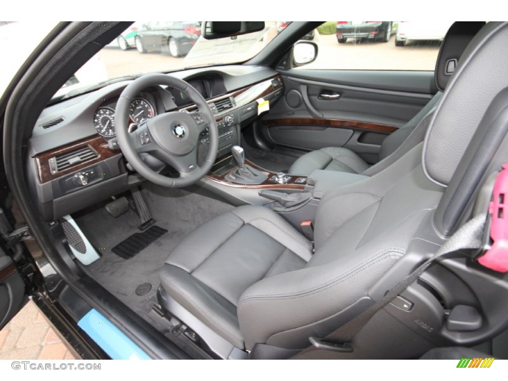 Black Interior 2012 BMW 3 Series 335i Convertible Photo #56195447