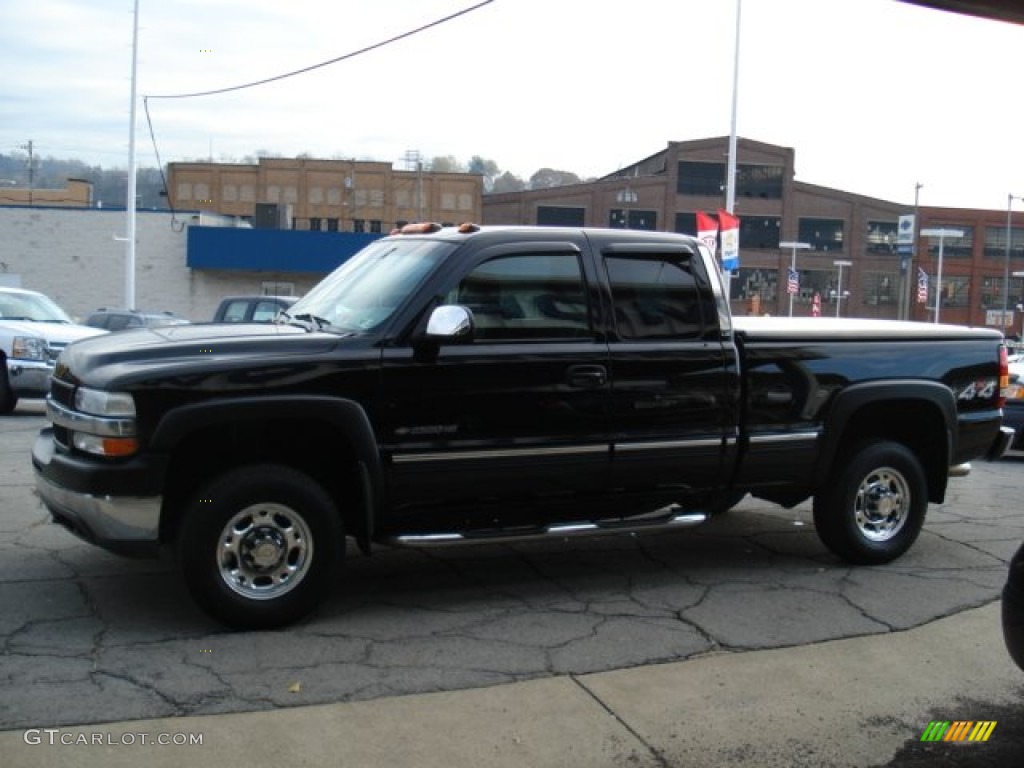 2002 Silverado 2500 LS Extended Cab 4x4 - Onyx Black / Graphite photo #5
