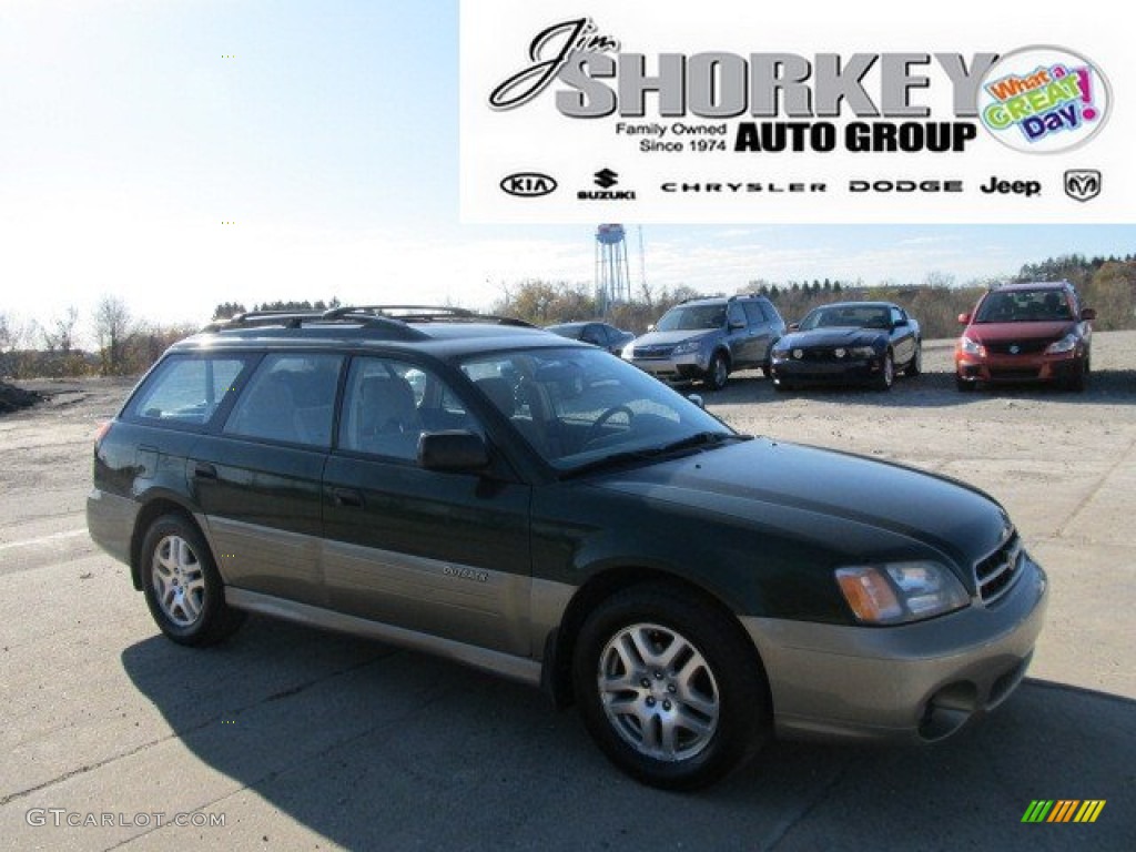 2000 Outback Wagon - Timberline Green Pearl / Beige photo #1