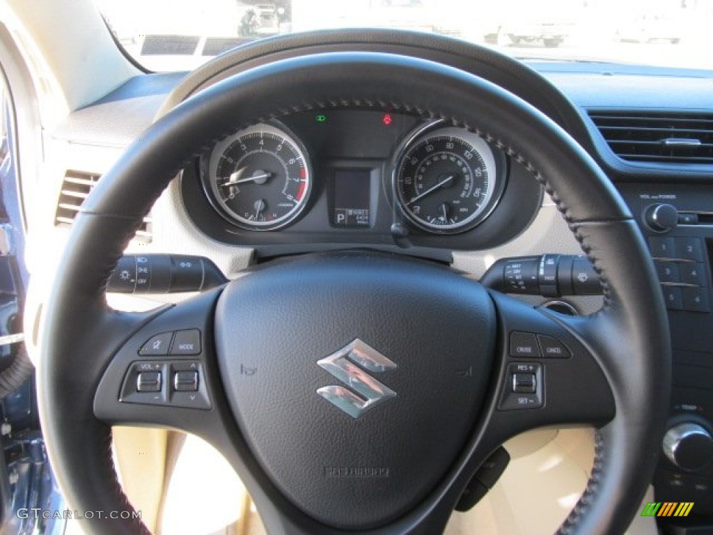 2010 Kizashi SE AWD - Deep Sea Blue Metallic / Beige photo #17