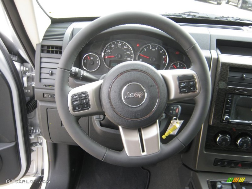 2012 Jeep Liberty Jet 4x4 Dark Slate Gray Steering Wheel Photo #56198357