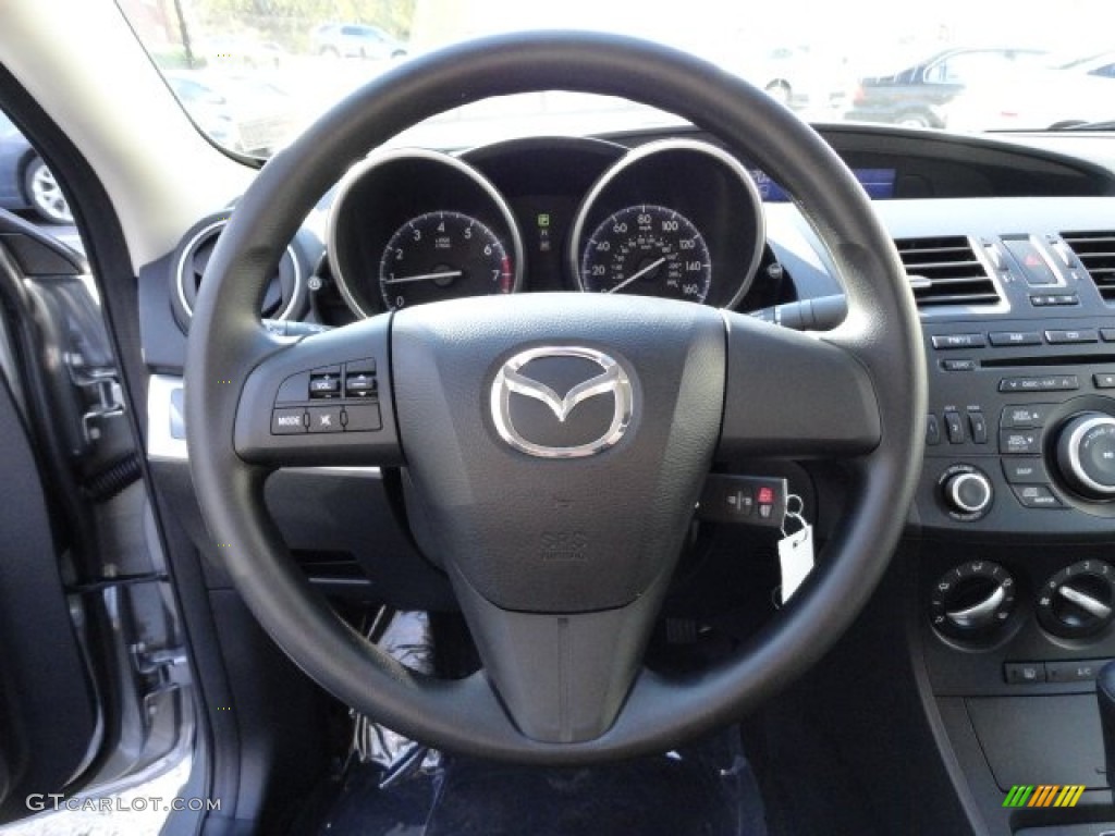 2012 Mazda MAZDA3 i Sport 4 Door Black Steering Wheel Photo #56199737