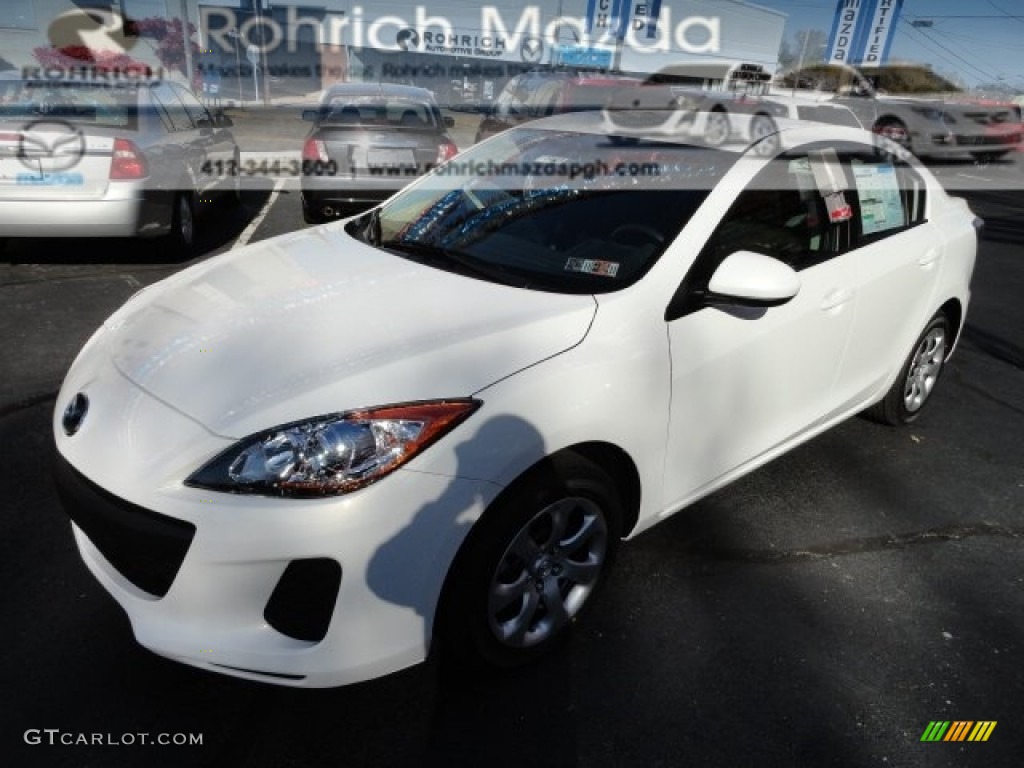 2012 MAZDA3 i Sport 4 Door - Crystal White Pearl Mica / Black photo #1