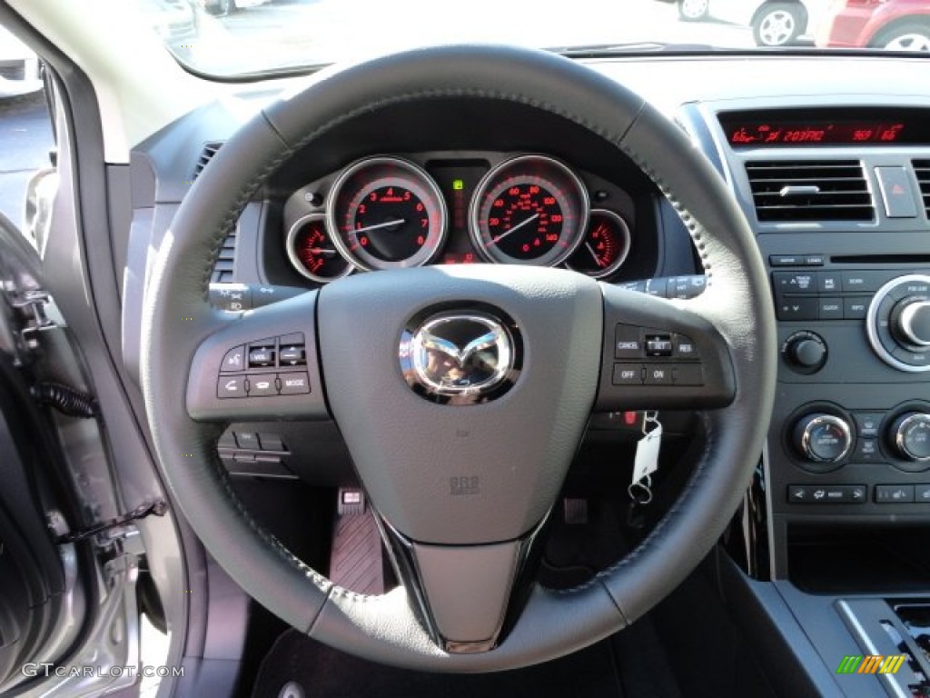 2012 Mazda CX-9 Touring AWD Black Steering Wheel Photo #56200586