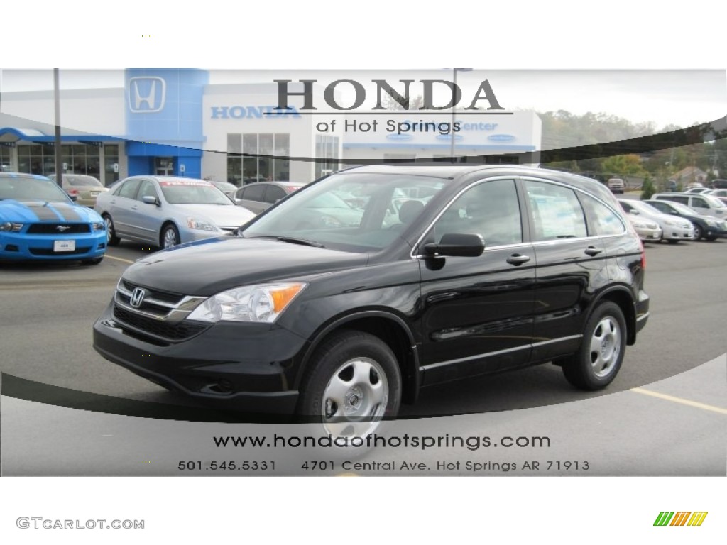 2011 CR-V LX 4WD - Crystal Black Pearl / Gray photo #1