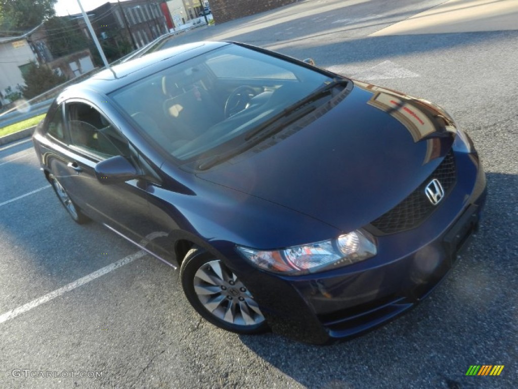 2009 Civic EX Coupe - Royal Blue Pearl / Gray photo #4