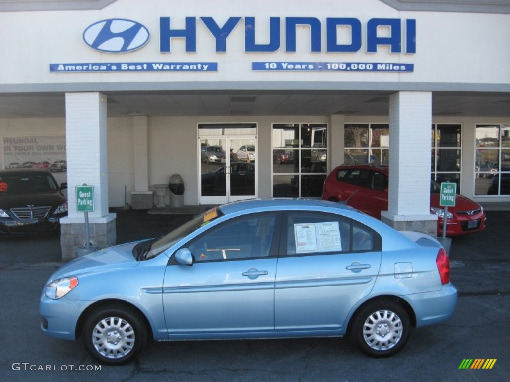 2010 Accent GLS 4 Door - Ice Blue / Beige photo #1