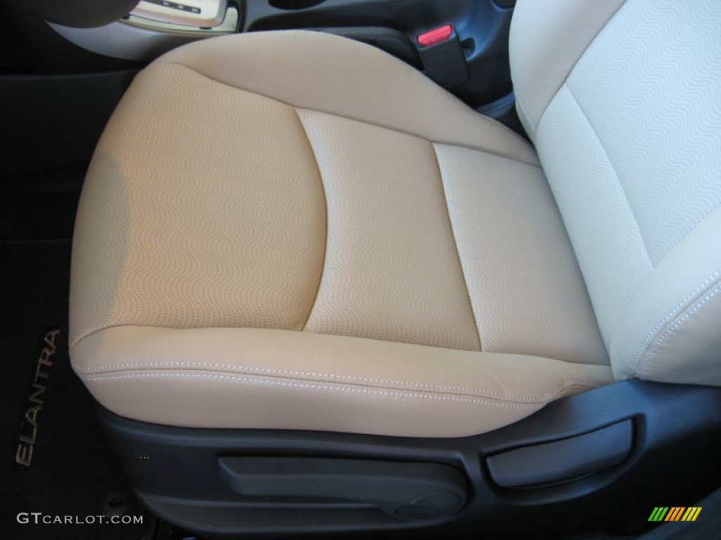 2012 Elantra Limited - Black Noir Pearl / Beige photo #14