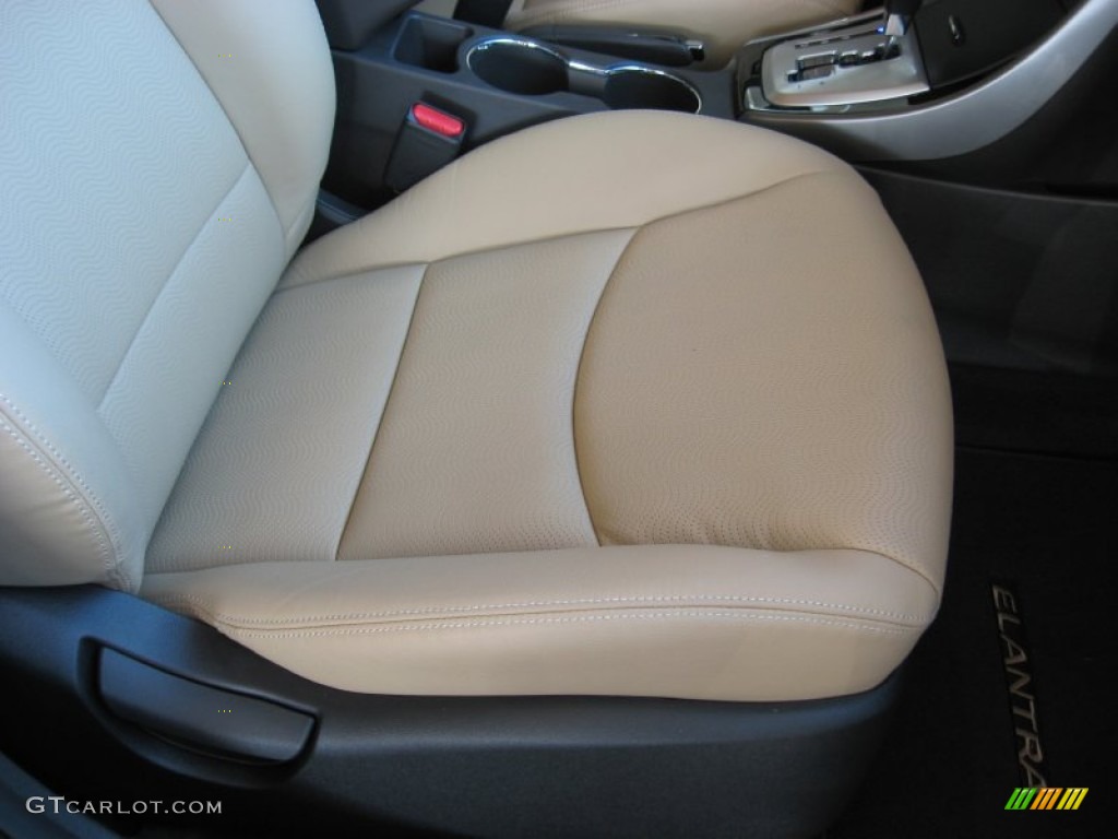 2012 Elantra Limited - Black Noir Pearl / Beige photo #20