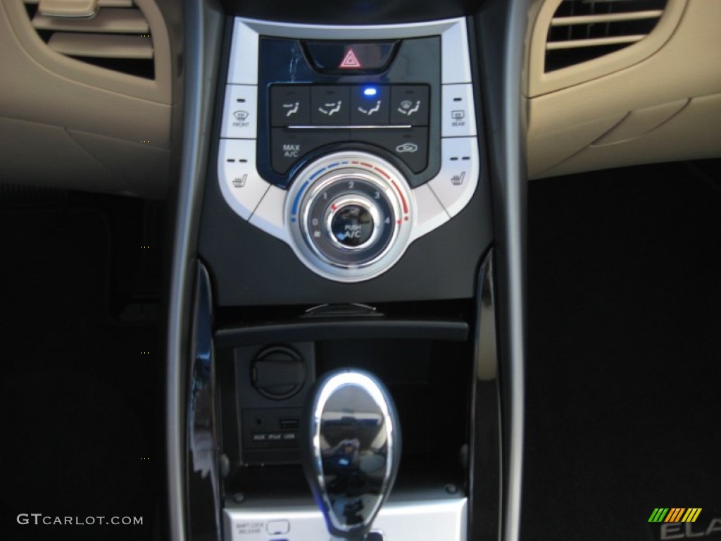 2012 Elantra Limited - Black Noir Pearl / Beige photo #25