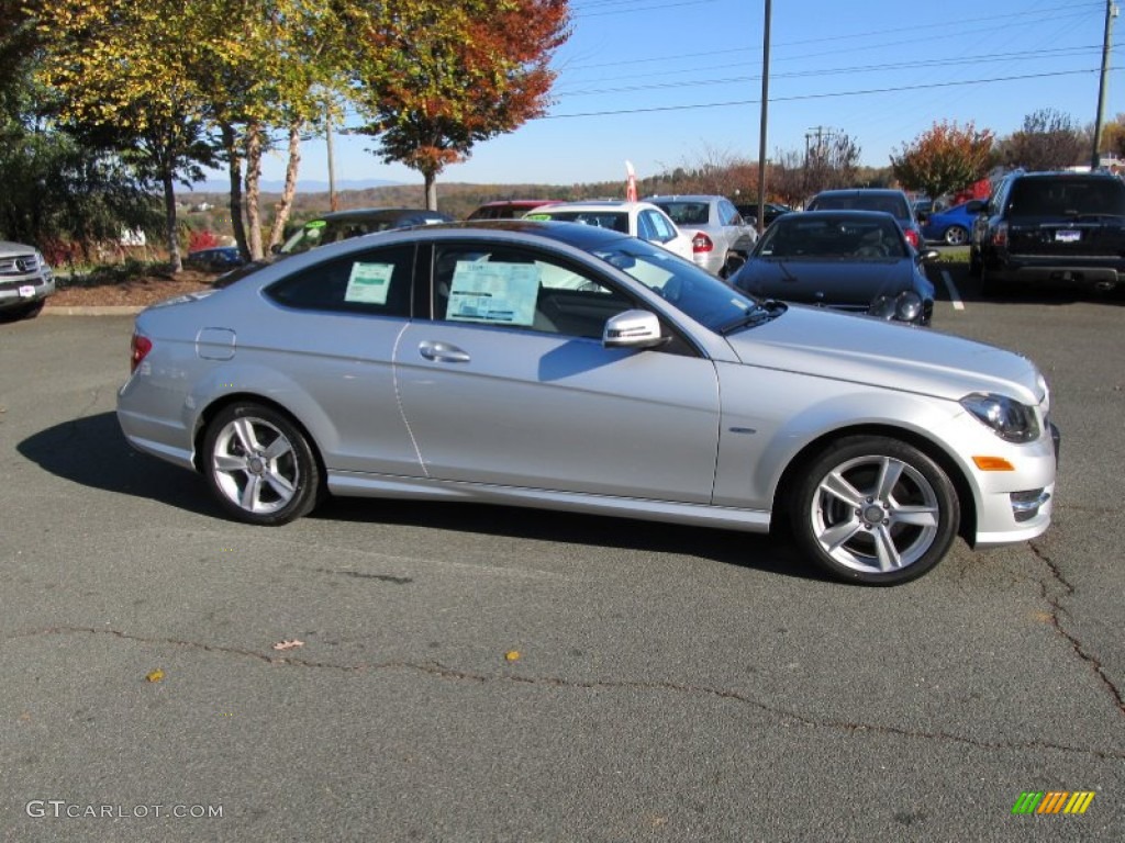 2012 C 250 Coupe - Iridium Silver Metallic / Black photo #1