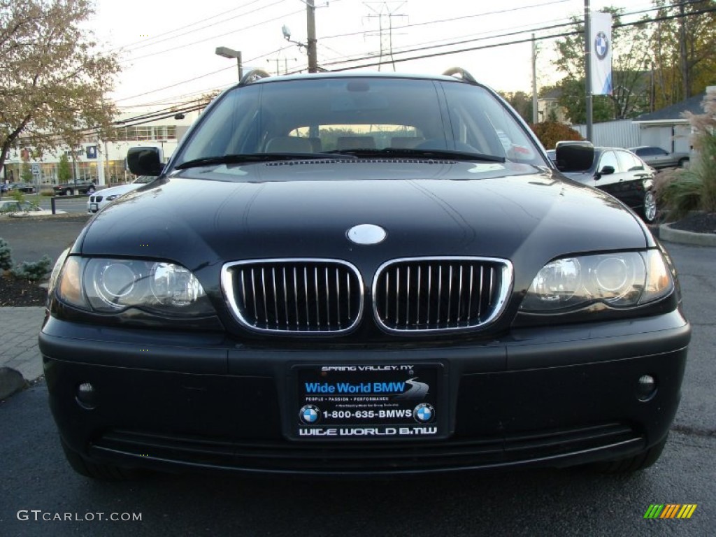 2004 3 Series 325xi Wagon - Black Sapphire Metallic / Sand photo #2