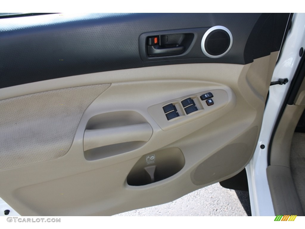 2009 Tacoma V6 PreRunner Double Cab - Super White / Sand Beige photo #7