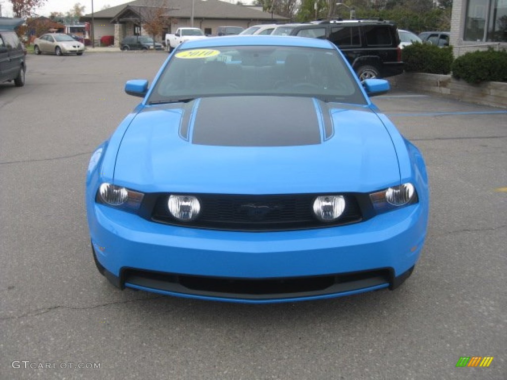 2010 Mustang GT Premium Coupe - Grabber Blue / Charcoal Black/Grabber Blue photo #11