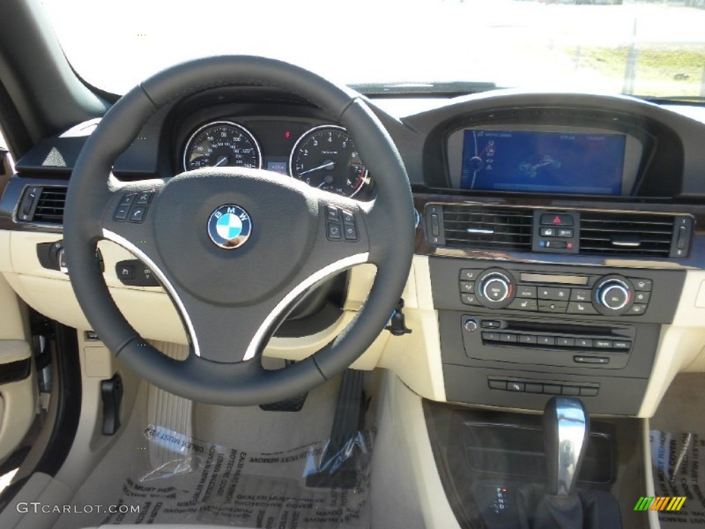 2012 BMW 3 Series 328i Convertible Cream Beige Dashboard Photo #56213549
