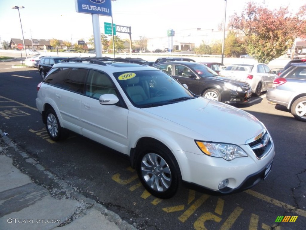 2009 Outback 3.0R Limited Wagon - Satin White Pearl / Warm Ivory photo #11