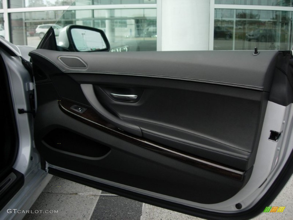 2012 BMW 6 Series 650i Convertible Black Nappa Leather Door Panel Photo #56215028