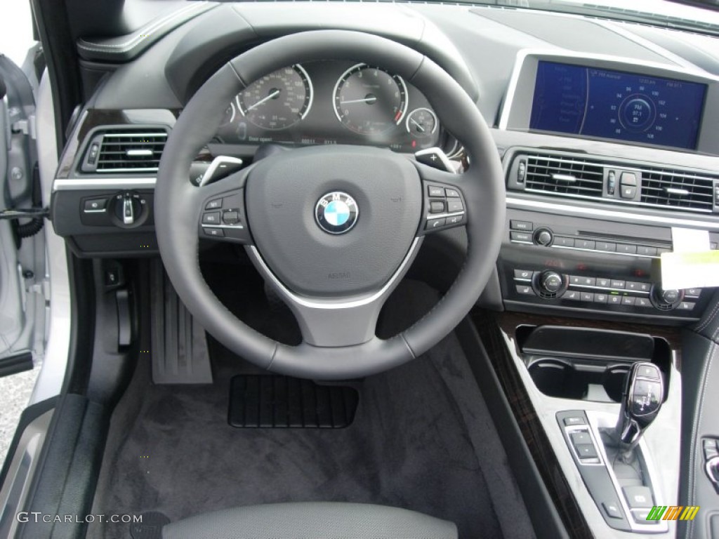 2012 BMW 6 Series 650i Convertible Black Nappa Leather Dashboard Photo #56215037