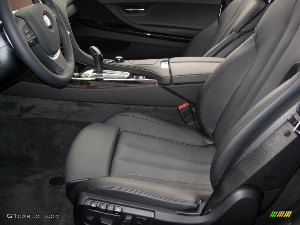 Black Nappa Leather Interior 2012 BMW 6 Series 650i Convertible Photo #56215043