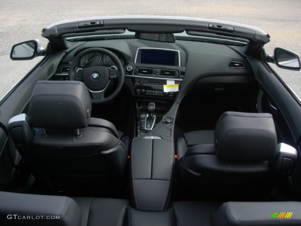 Black Nappa Leather Interior 2012 BMW 6 Series 650i Convertible Photo #56215055
