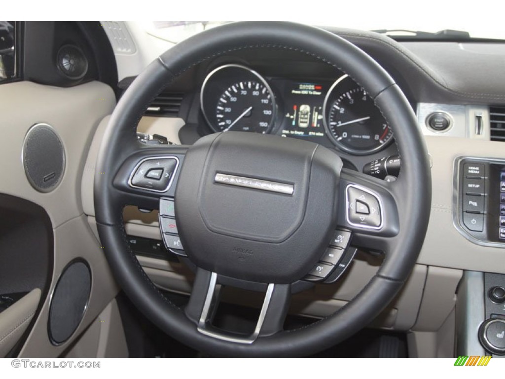 2012 Land Rover Range Rover Evoque Pure Almond/Espresso Steering Wheel Photo #56218271