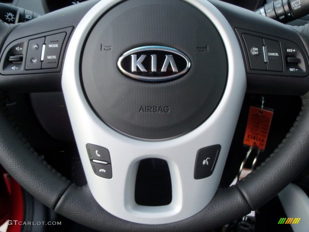 2012 Kia Soul + Black Soul Logo Cloth Steering Wheel Photo #56222240