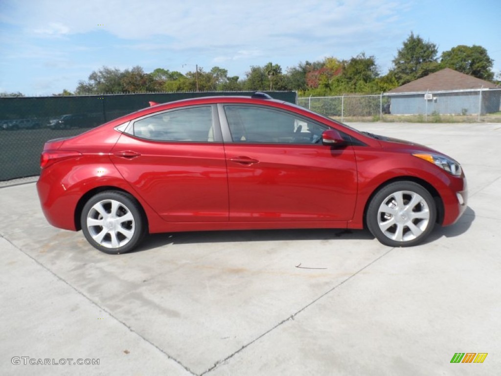 2012 Elantra Limited - Red Allure / Beige photo #2