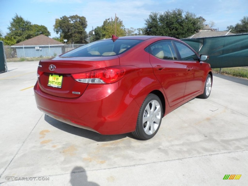 2012 Elantra Limited - Red Allure / Beige photo #3