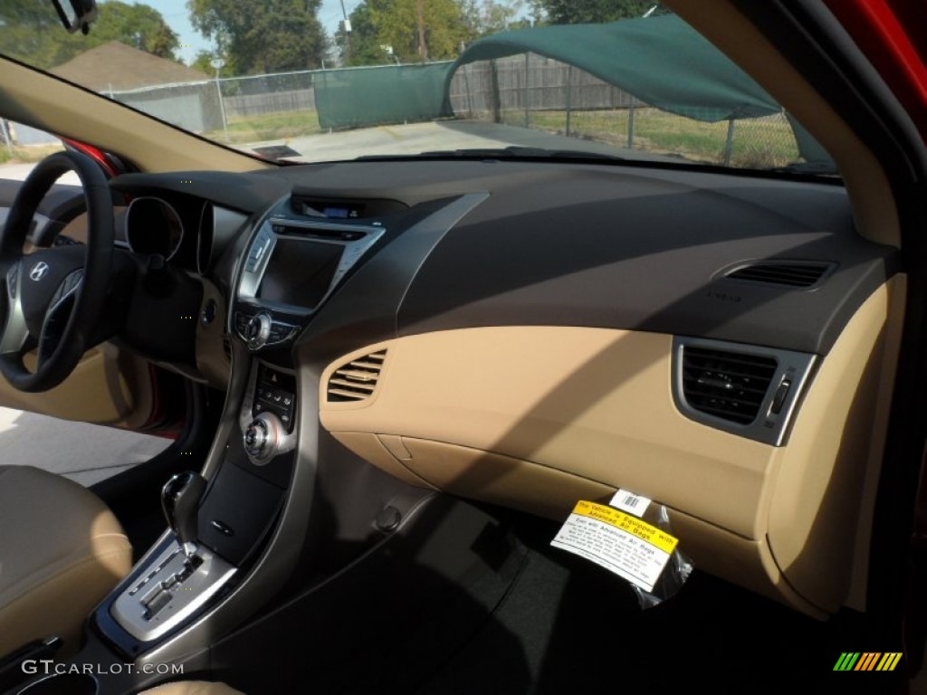 2012 Elantra Limited - Red Allure / Beige photo #19