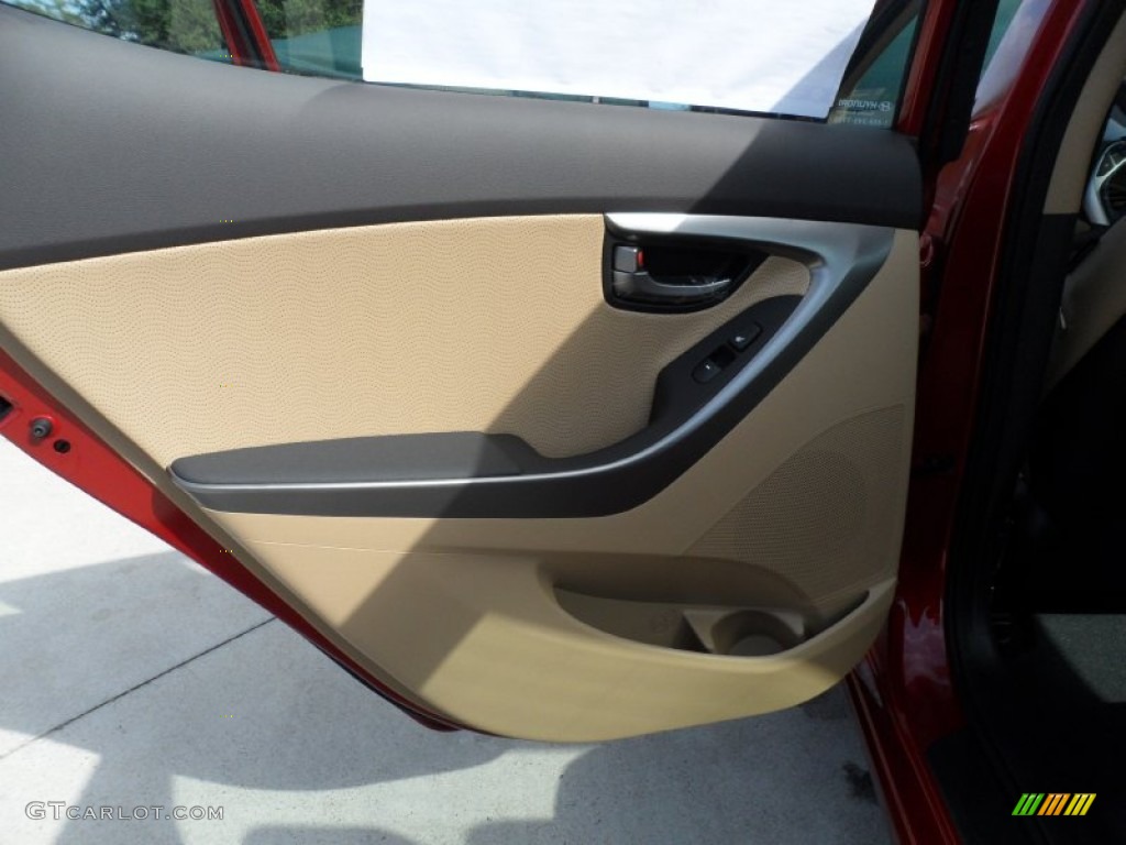 2012 Elantra Limited - Red Allure / Beige photo #20