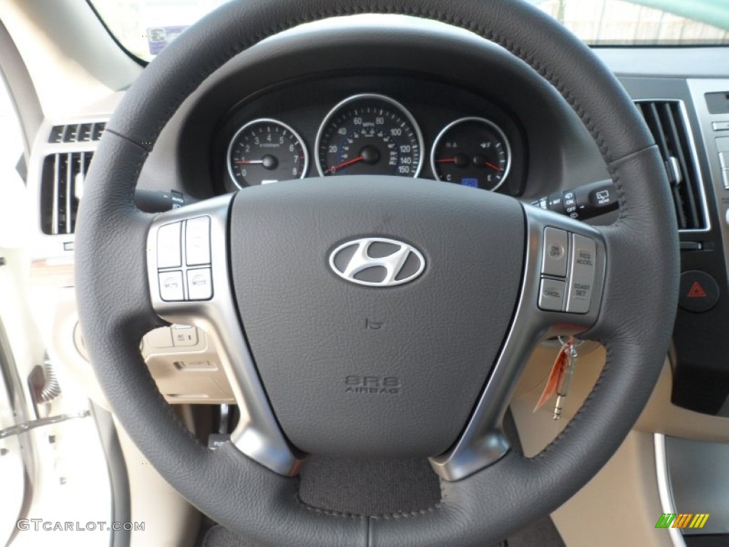 2012 Hyundai Veracruz Limited Beige Steering Wheel Photo #56223497