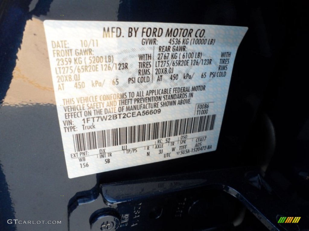 2012 F250 Super Duty Lariat Crew Cab 4x4 - Dark Blue Pearl Metallic / Black photo #39