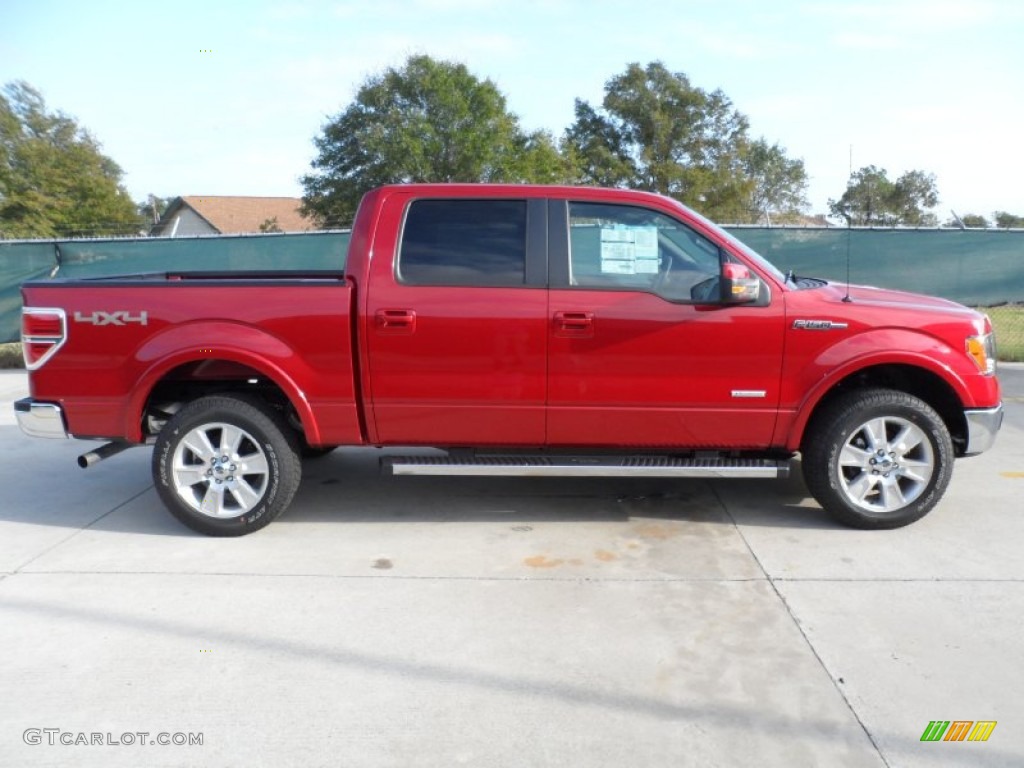 2011 F150 Lariat SuperCrew 4x4 - Red Candy Metallic / Black photo #2