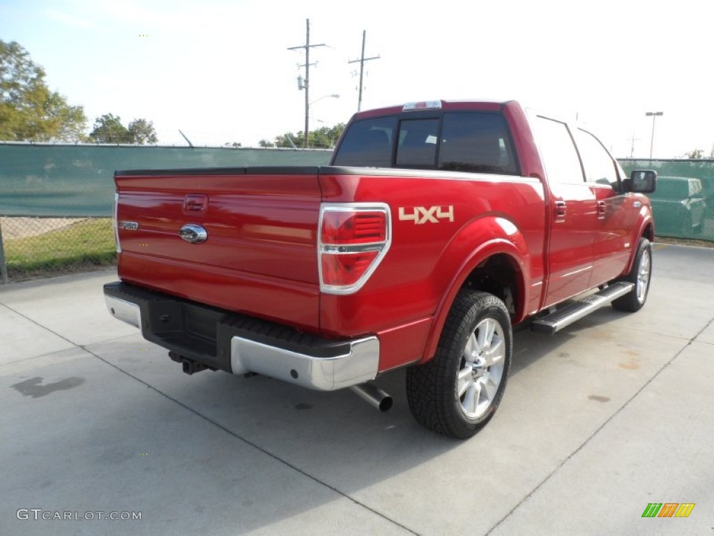 2011 F150 Lariat SuperCrew 4x4 - Red Candy Metallic / Black photo #3