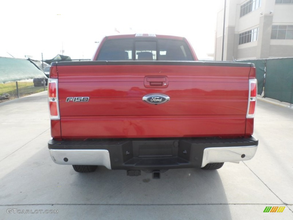 2011 F150 Lariat SuperCrew 4x4 - Red Candy Metallic / Black photo #4