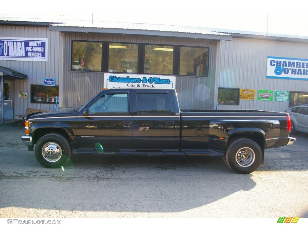 1997 C/K 3500 K3500 Crew Cab 4x4 Dually - Black / Tan photo #2