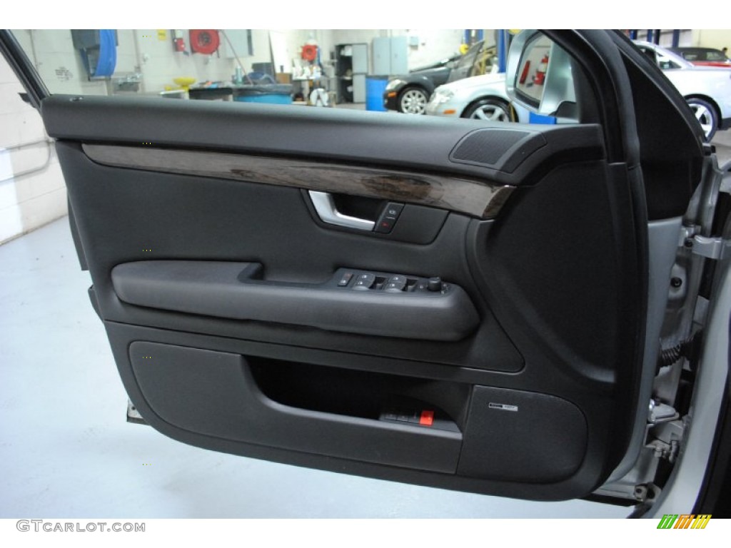 2005 Audi S4 4.2 quattro Sedan Ebony Door Panel Photo #56228552