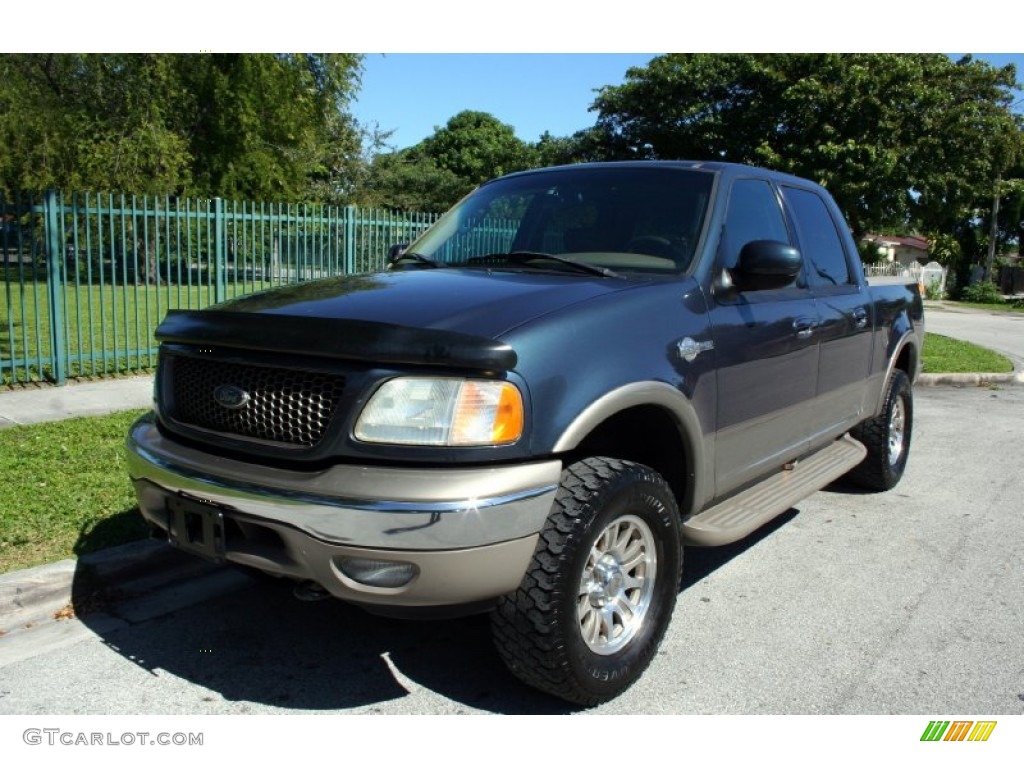 2002 F150 King Ranch SuperCrew 4x4 - Charcoal Blue Metallic / Castano Brown Leather photo #1