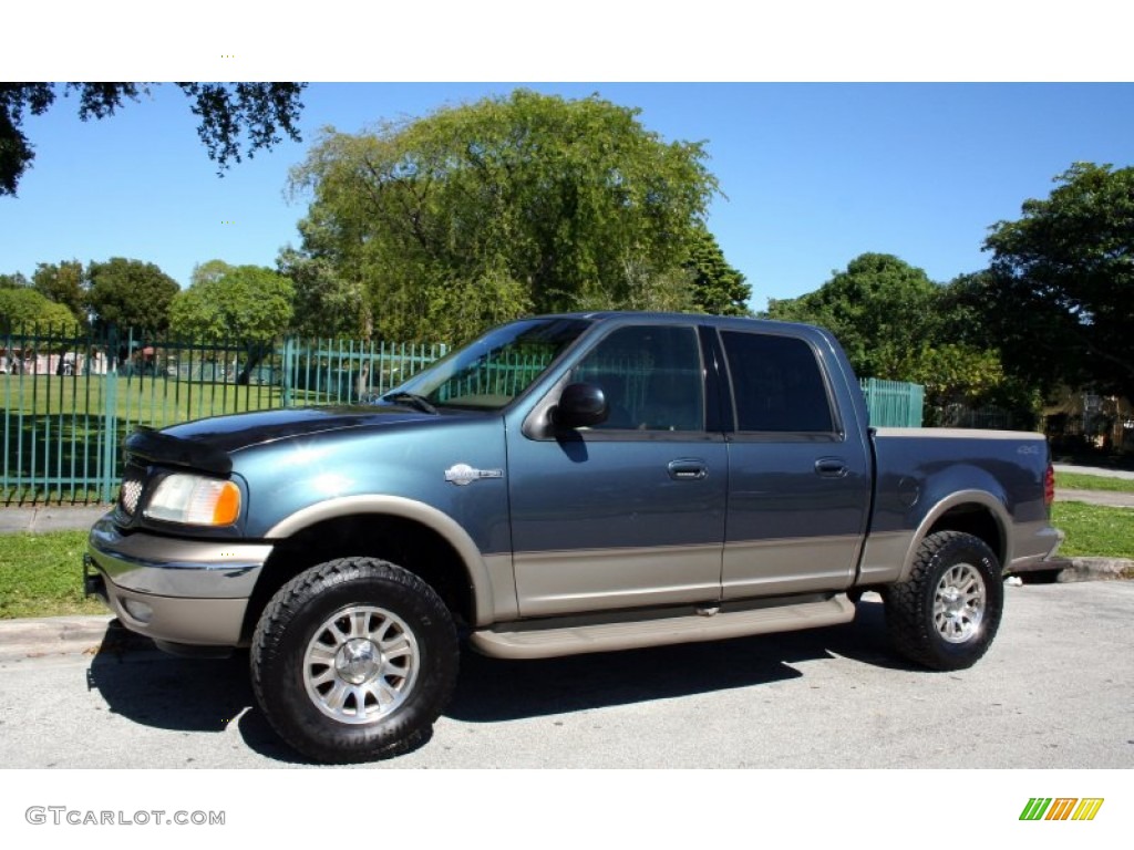 2002 F150 King Ranch SuperCrew 4x4 - Charcoal Blue Metallic / Castano Brown Leather photo #2