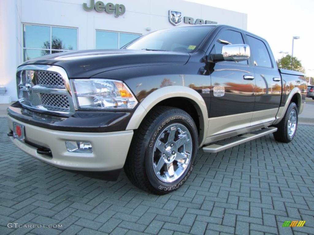 2011 Ram 1500 Laramie Longhorn Crew Cab 4x4 - Rugged Brown Pearl / Dark Slate Gray/Russet Brown photo #1